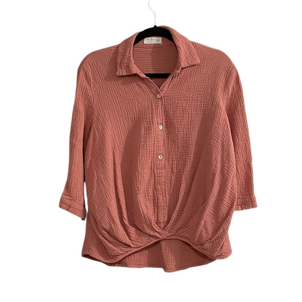 4OUR DREAMERS Linen Oversized Blouse Putty Clay M
